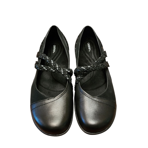 Aetrex Annie Mary Jane Black Leather Shoes Size 10 Wide - Picture 10 of 11
